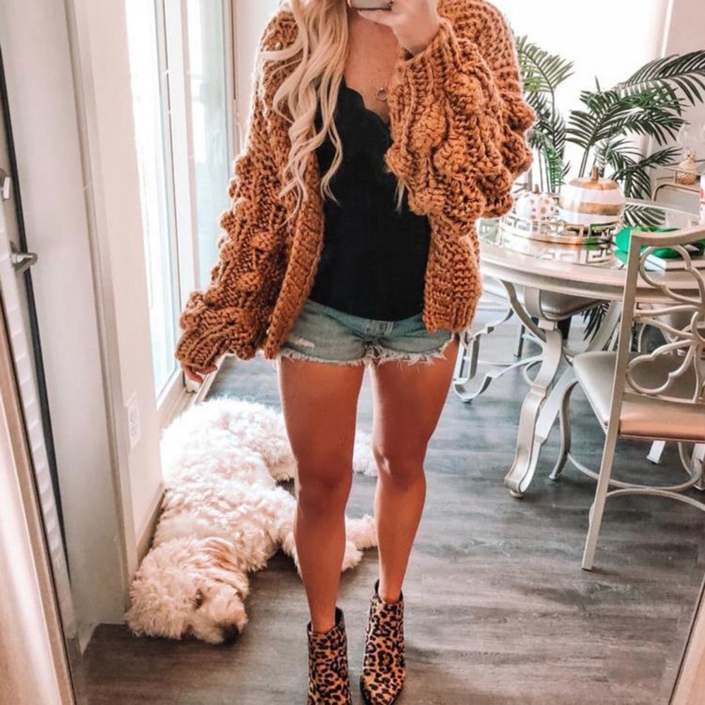 Chicwish Chunky Cardigan Caramel